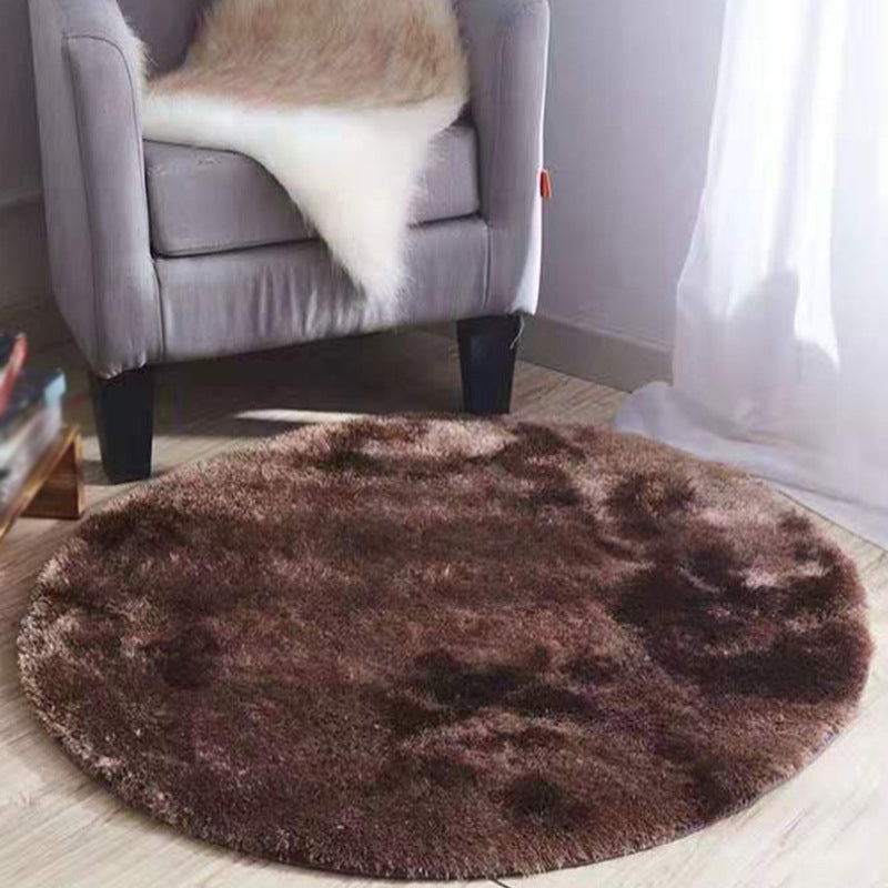 Round Tie dye Simple Carpet Polyester Shag Rug Non-Slip Backing Indoor Carpet for Home Decoration