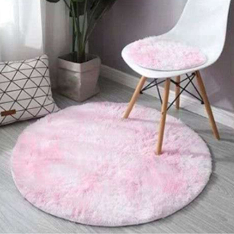 Round Tie dye Simple Carpet Polyester Shag Rug Non-Slip Backing Indoor Carpet for Home Decoration