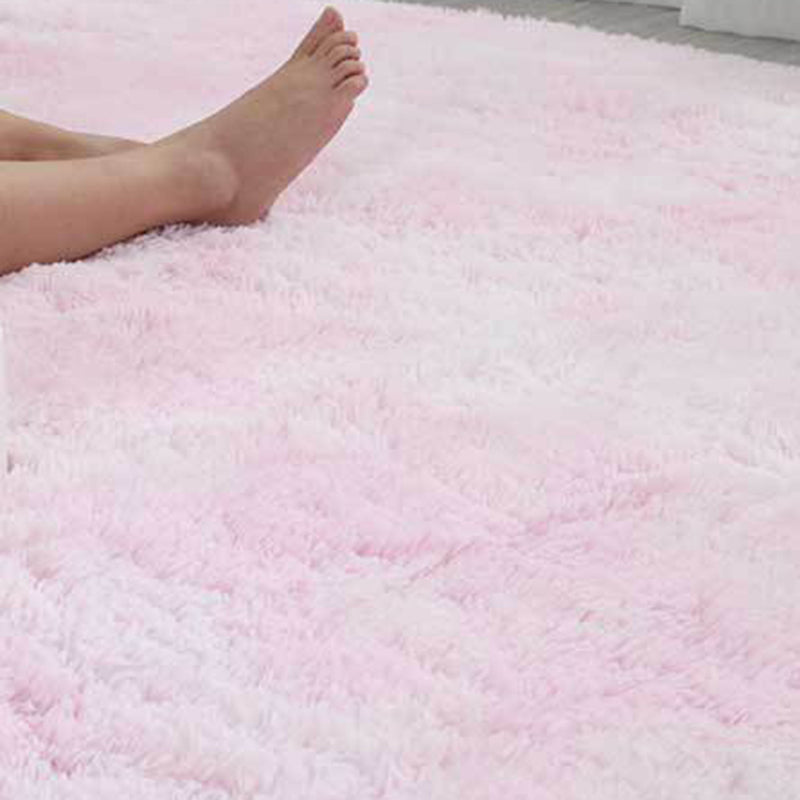 Modern Plain Carpet Living Room Rug Polyester Stain Resistant Shag Rug