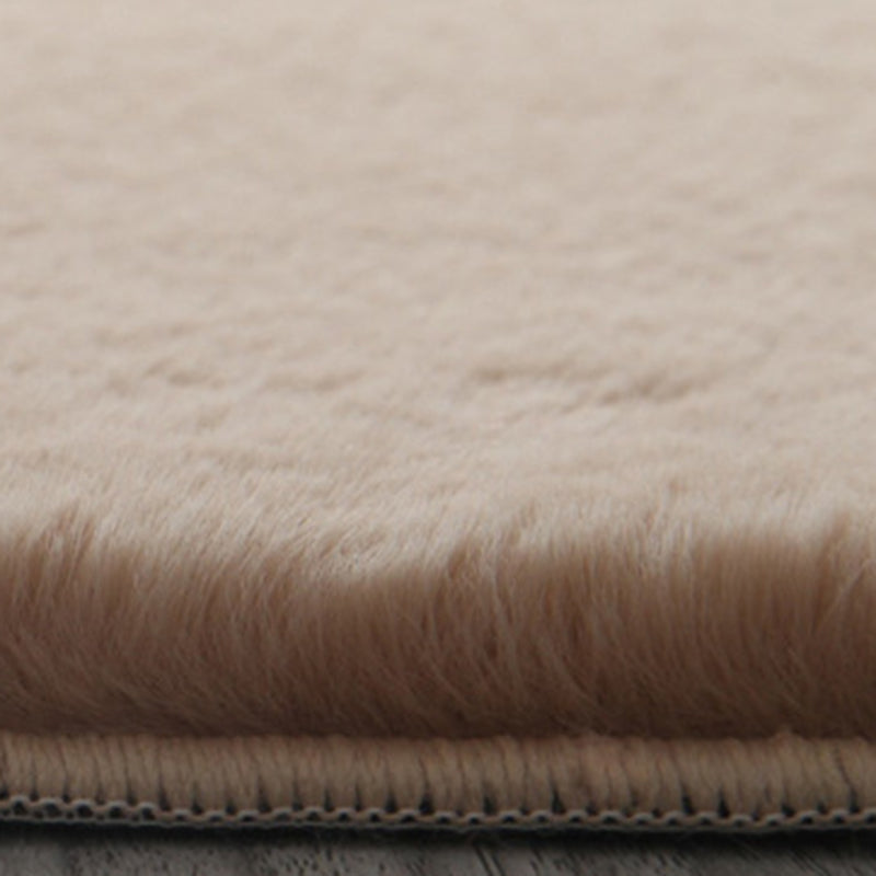 Casual Indoor Room Area Rug Gray Solid Color Rug Polyester Washable Carpet