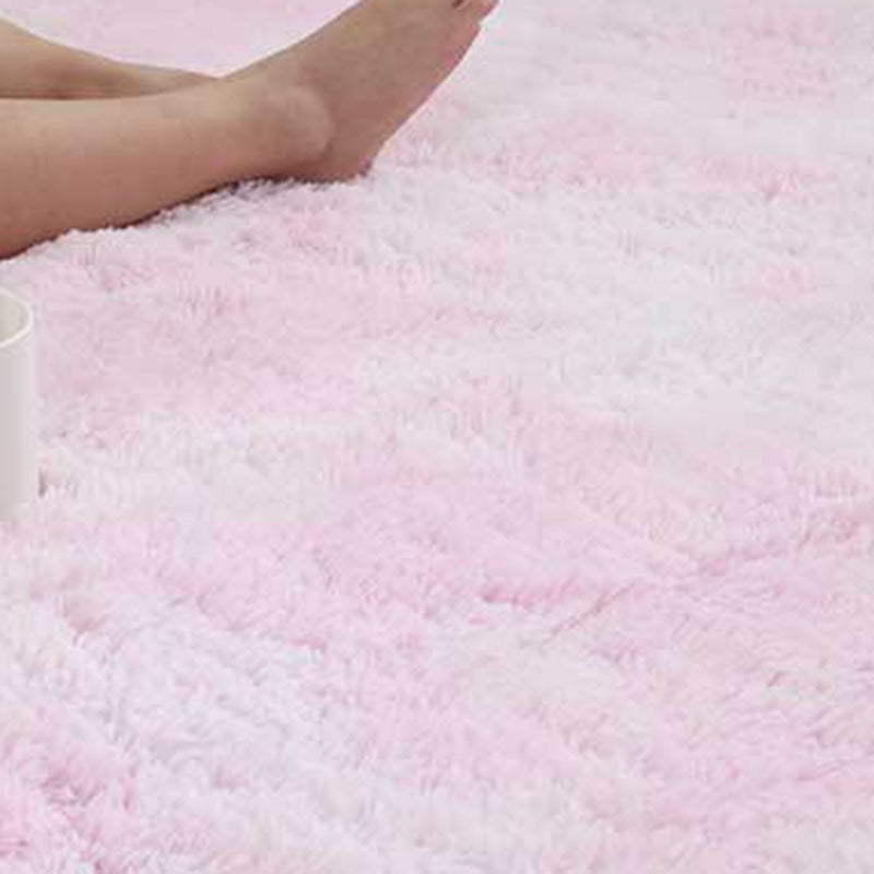 Simplicity Plain Living Room Carpet Modern Carpet Polyester Shag Rug with Non-Slip Backing