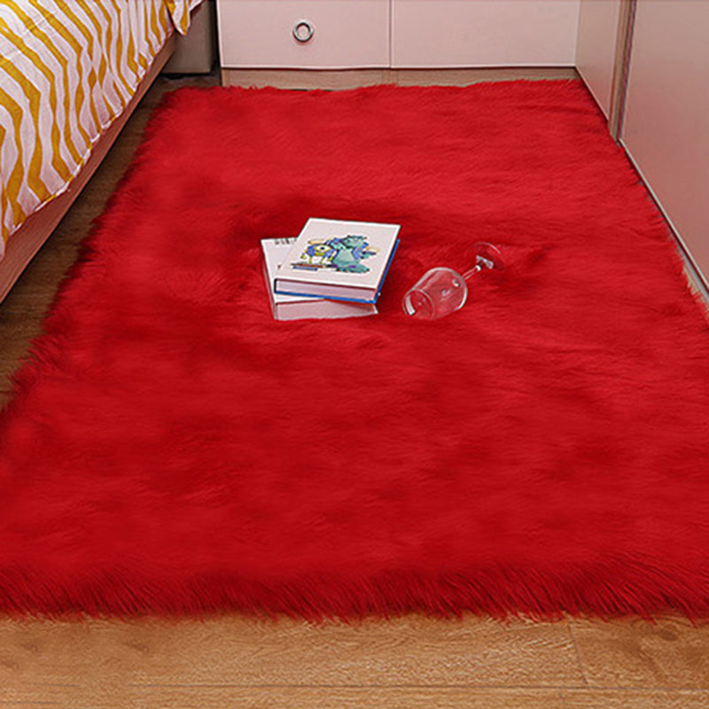 Casual Solid Home Decoration Shag Carpet Polyester Relaxing Area Carpet Pet Friendly Indoor Rug