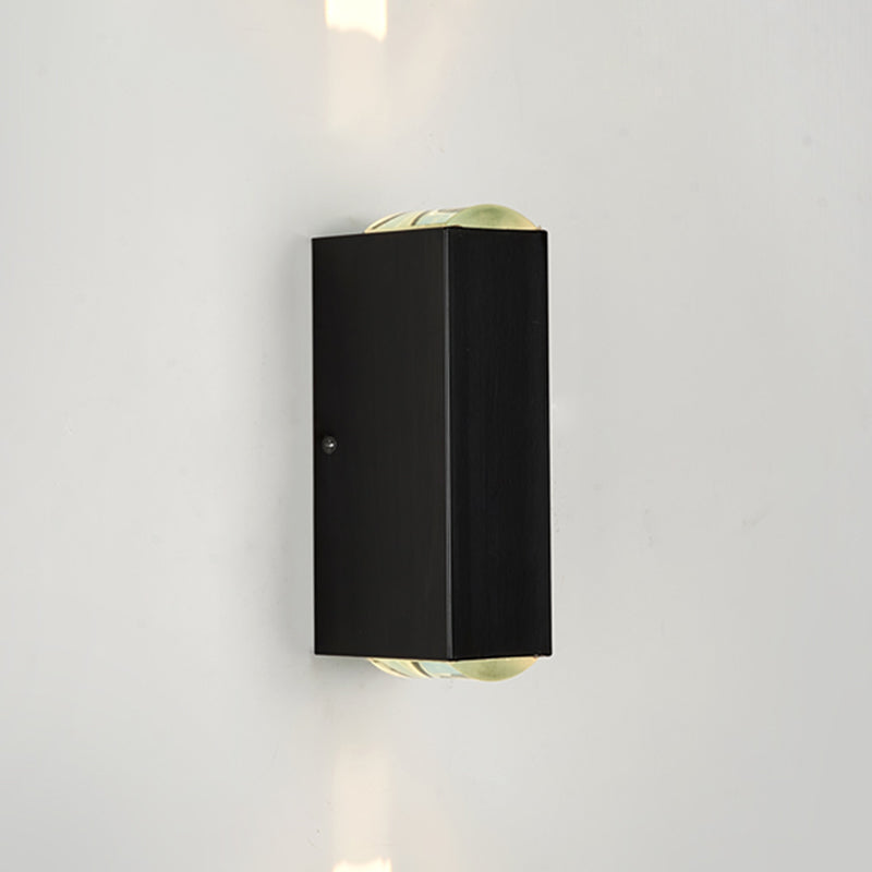 Black Rectangular Outdoor LED Track Light in Modern Simplicity Aluminium Waterproof Wall Lamp