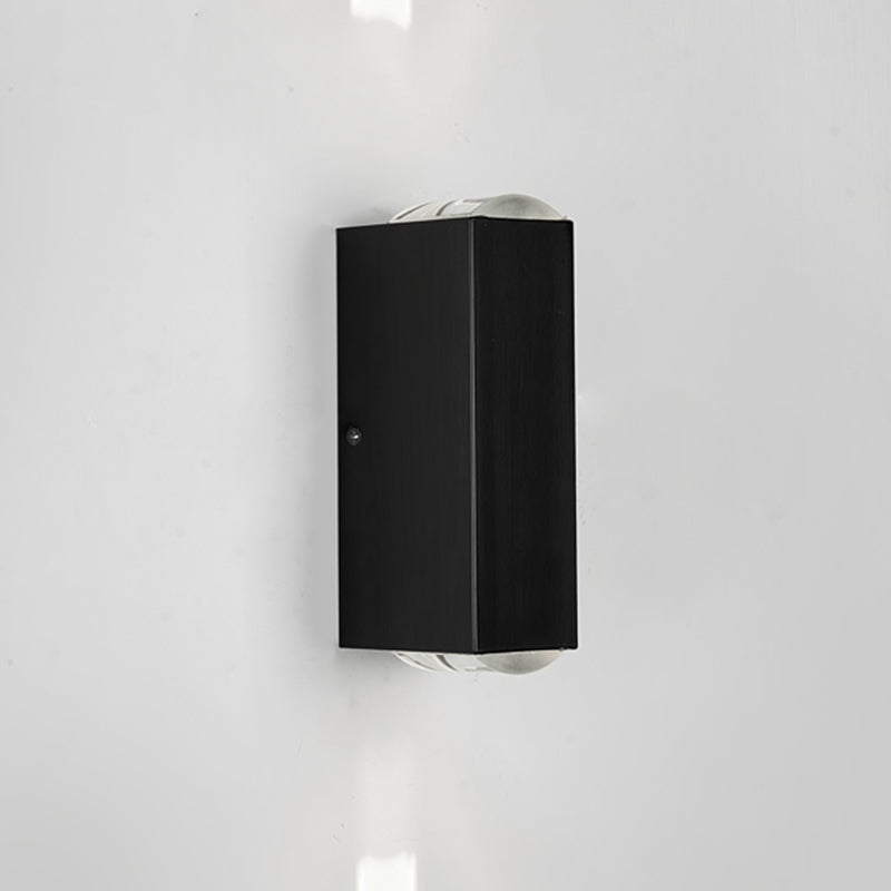 Black Rectangular Outdoor LED Track Light in Modern Simplicity Aluminium Waterproof Wall Lamp