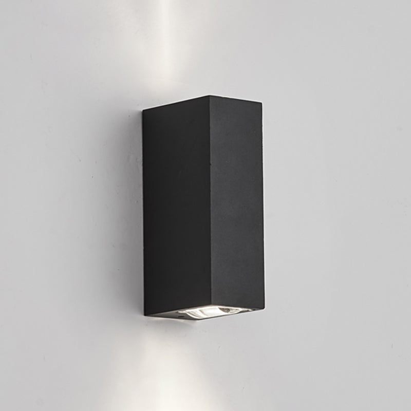 Black Rectangular Outdoor LED Track Light in Modern Simplicity Aluminium Waterproof Wall Lamp