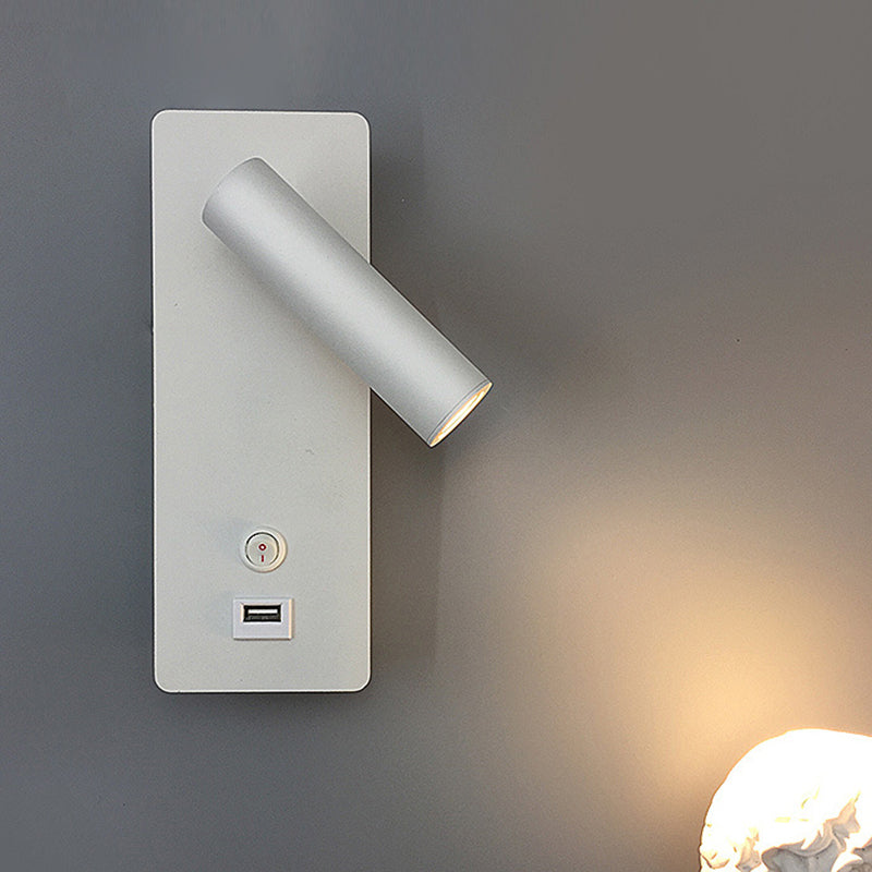 Moderna semplicità lettura da parete luce metallica da parete per un letto