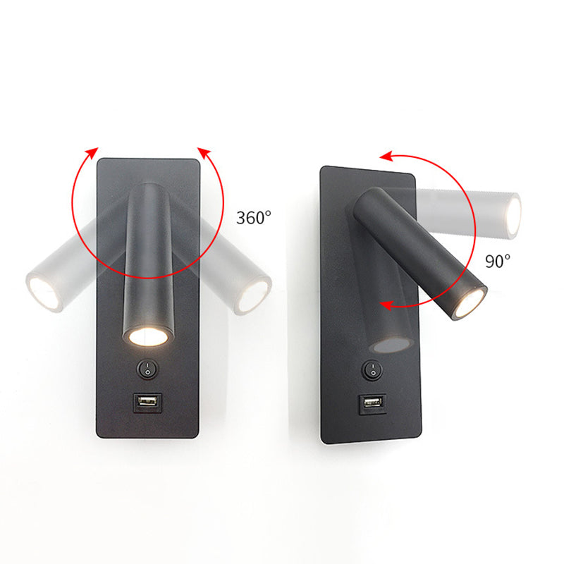 Moderna semplicità lettura da parete luce metallica da parete per un letto