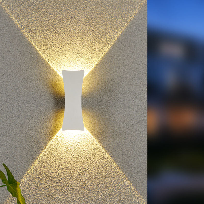 Modern Minimalist Waterproof LED Wall Light Aluminium Outdoor Spotlight with Glass Shade