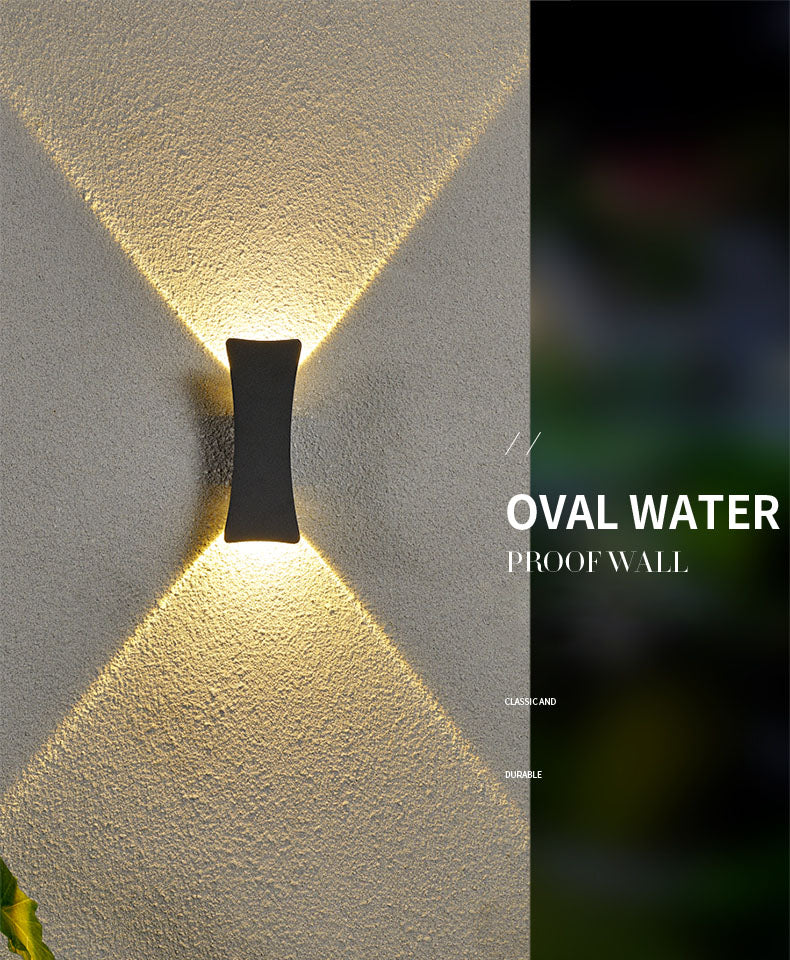 Modern Minimalist Waterproof LED Wall Light Aluminium Outdoor Spotlight with Glass Shade