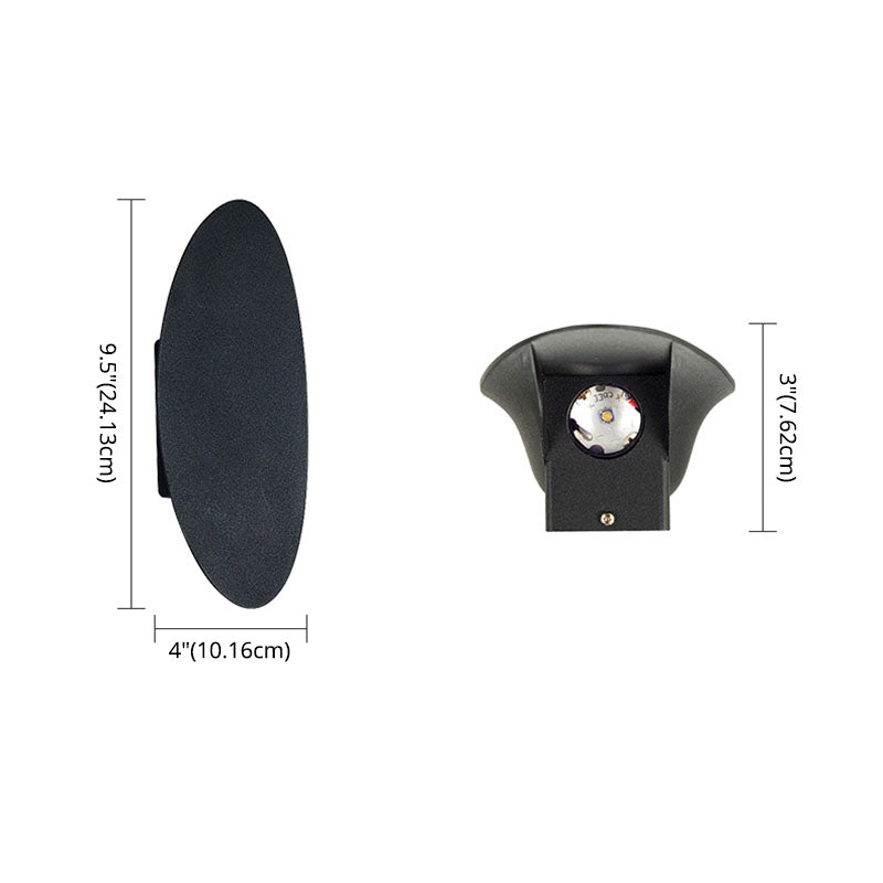 Oval 2-Light LED Wall Lamp in Modern Simplicity Aluminium Waterproof Spotlight for Exterior Spaces