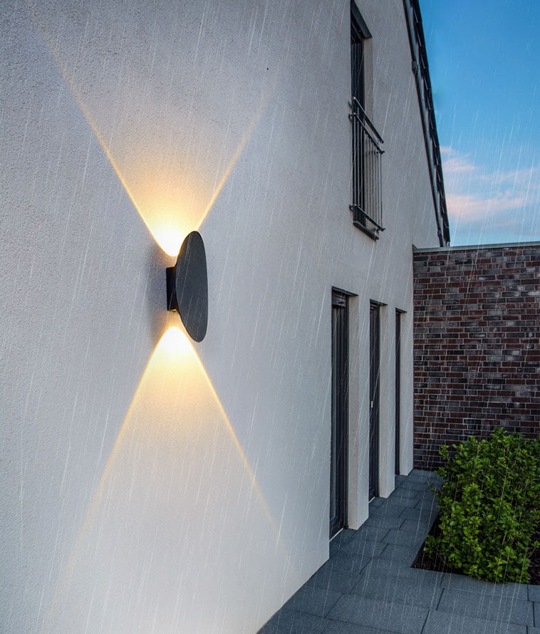 Oval 2-Light LED Wall Lamp in Modern Simplicity Aluminium Waterproof Spotlight for Exterior Spaces