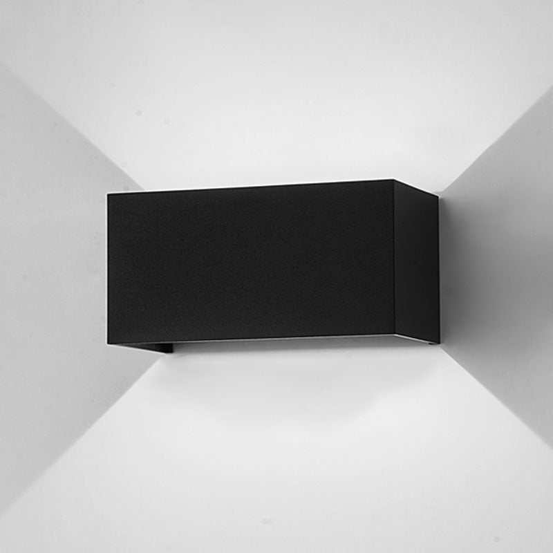 Moderne creatieve LED -wandlamp aluminium rechthoekige waterdichte wandlicht met glazen schaduw