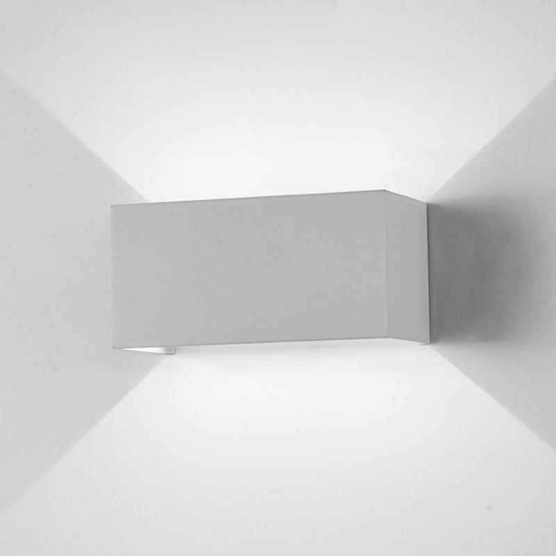 Moderne creatieve LED -wandlamp aluminium rechthoekige waterdichte wandlicht met glazen schaduw