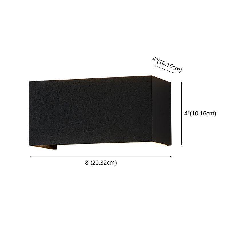 Moderne creatieve LED -wandlamp aluminium rechthoekige waterdichte wandlicht met glazen schaduw