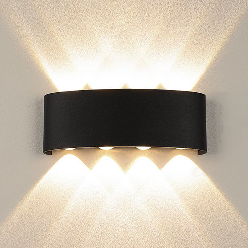 Moderne minimalistische wasserdichte LED -Wandleuchte Aluminium Rechteckige Scheinwerfer mit Glasschatten