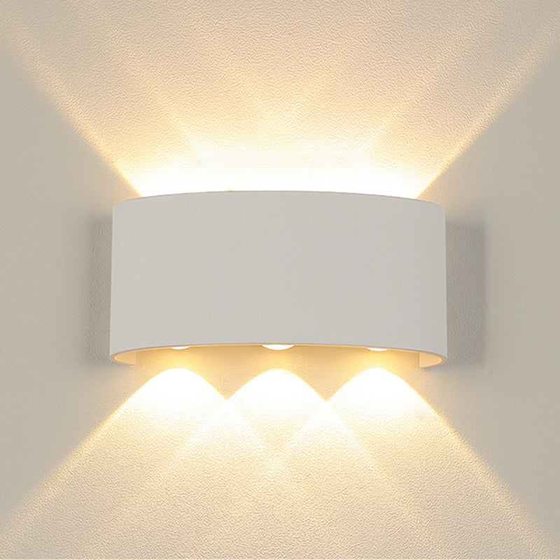 Moderne minimalistische wasserdichte LED -Wandleuchte Aluminium Rechteckige Scheinwerfer mit Glasschatten