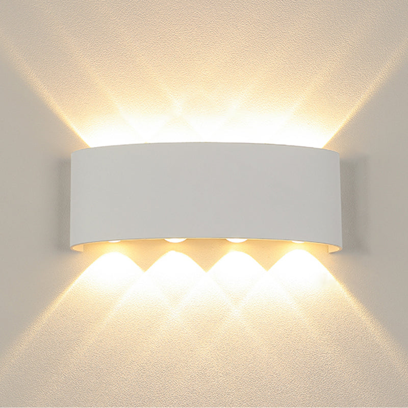 Moderne minimalistische wasserdichte LED -Wandleuchte Aluminium Rechteckige Scheinwerfer mit Glasschatten