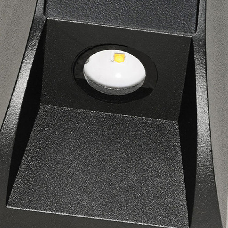 Black LED Wall Sconce in Modern Creative Style Aluminium Waterproof Spotlight with Glass Shade