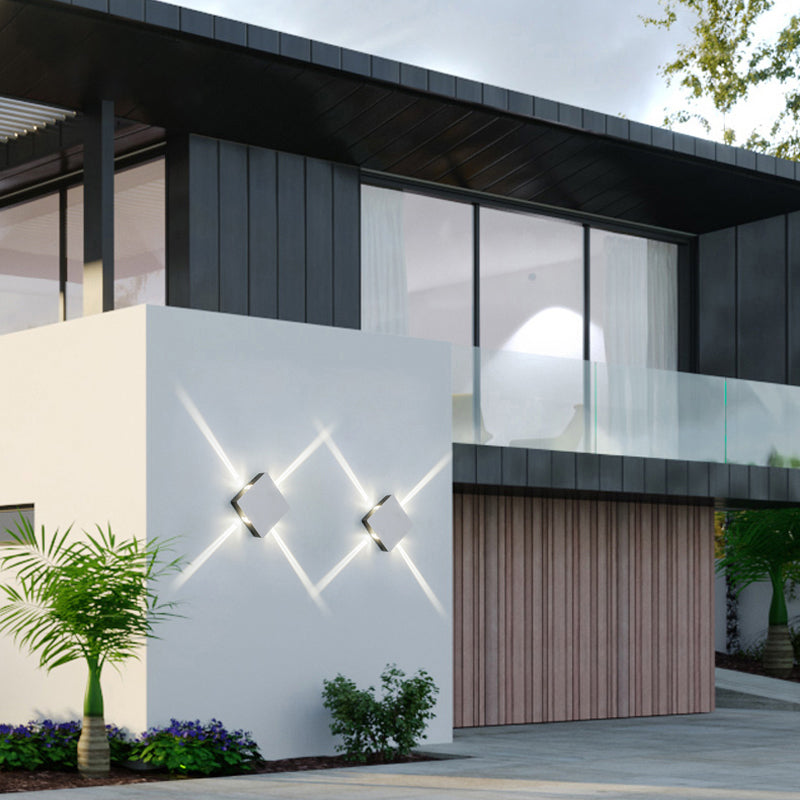 White 4-Light LED Wall Light in Modern Simplicity Aluminium Waterproof Wall Lamp for Exterior Spaces