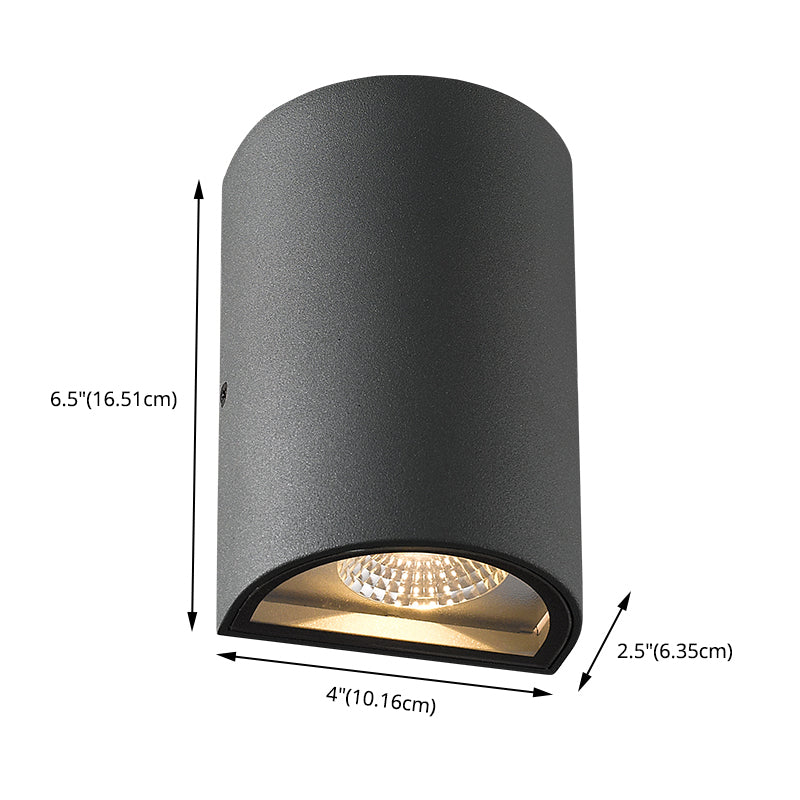 Modern Creative LED Wall Lamp Aluminium Cylindrical Waterproof Wall Light with Glass Shade