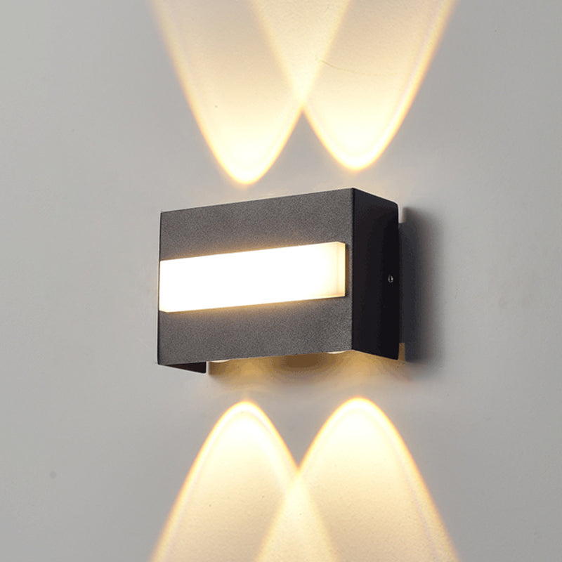 Lámpara de pared LED rectangular negra en moderna luz de pared impermeable de aluminio creativo