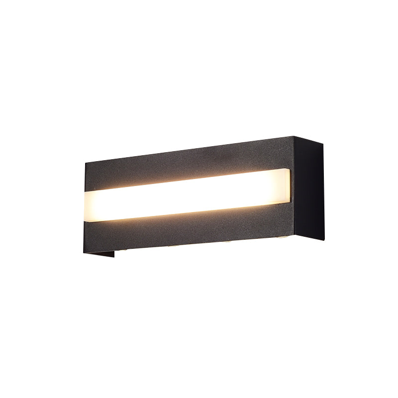 Black Rectangular LED Wall Lamp in Modern Creative Style Aluminium Waterproof Wall Light