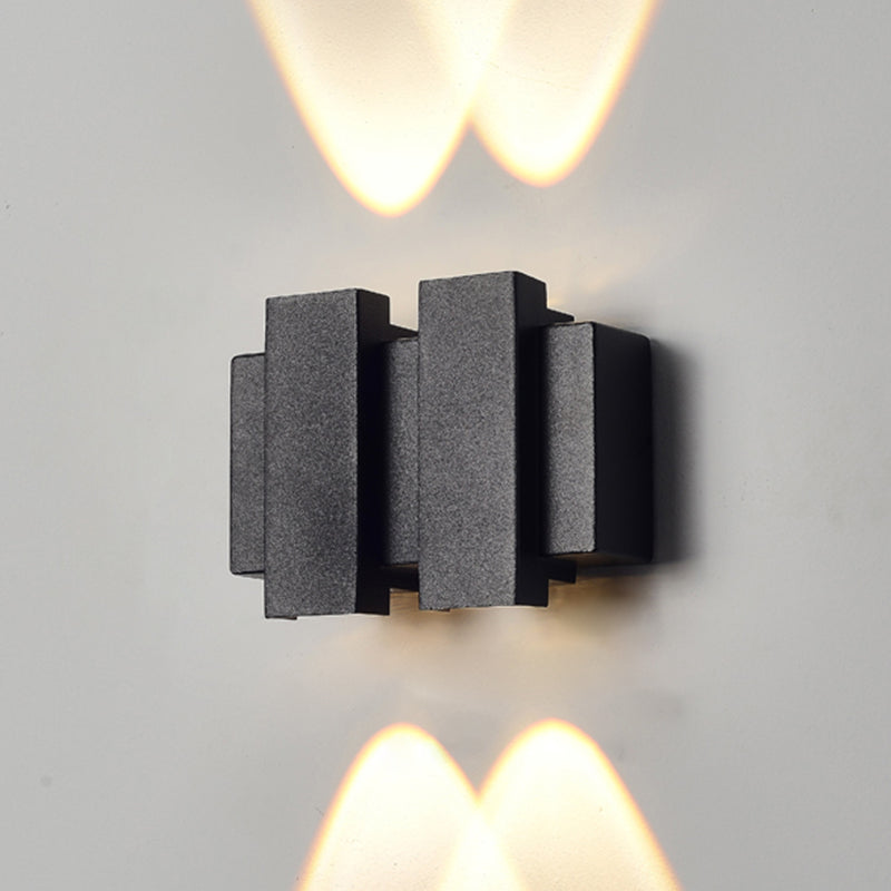 Lámpara de pared LED rectangular negra en moderna luz de pared impermeable de aluminio creativo