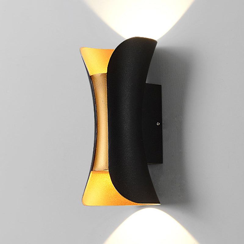 Lampada a parete a LED cilindrica nera nella moderna semplicità in alluminio SPETLE IN MAGLIAMENTO con tonalità di vetro