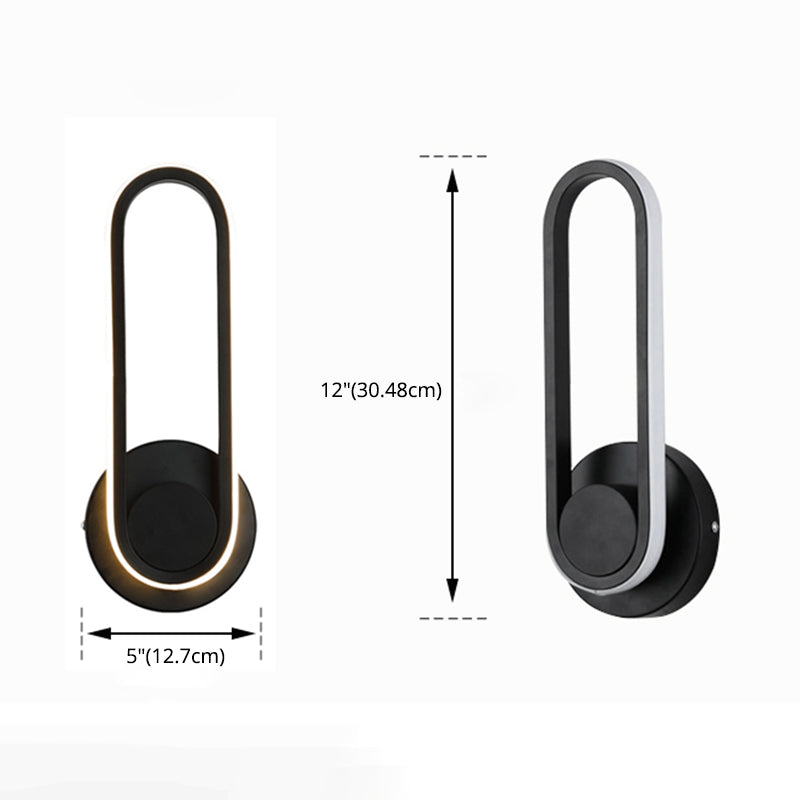 Lámpara de pared rotativa LED oblonga en moderna luz de pared de aluminio de estilo conciso con sombra acrílica