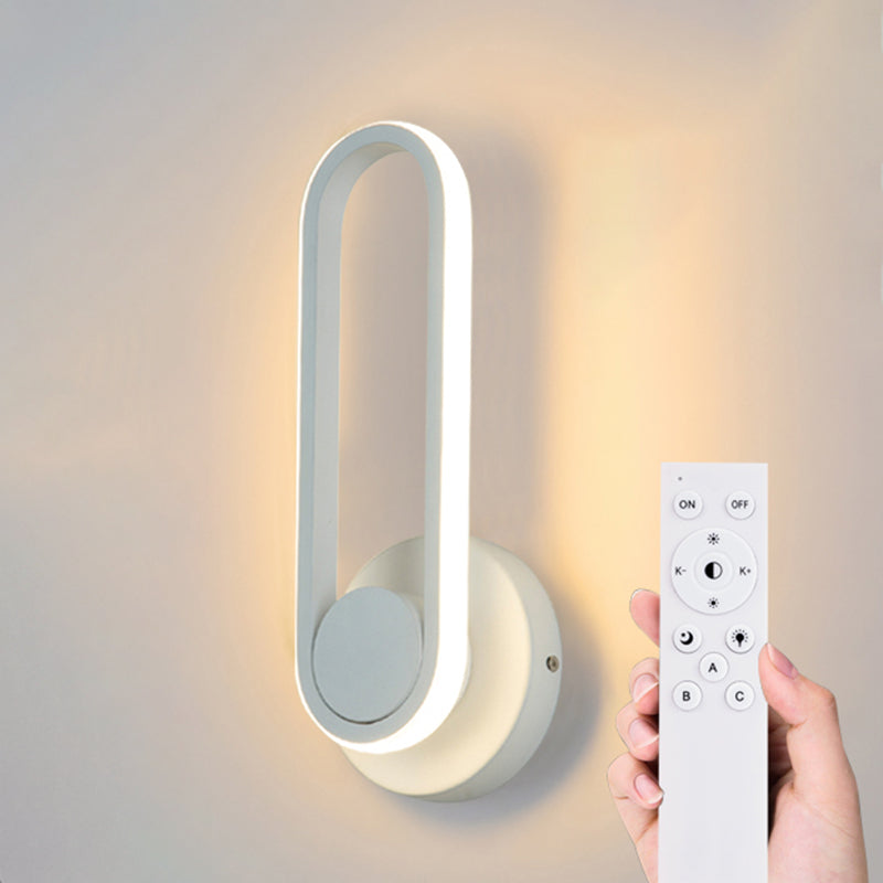 Lámpara de pared rotativa LED oblonga en moderna luz de pared de aluminio de estilo conciso con sombra acrílica