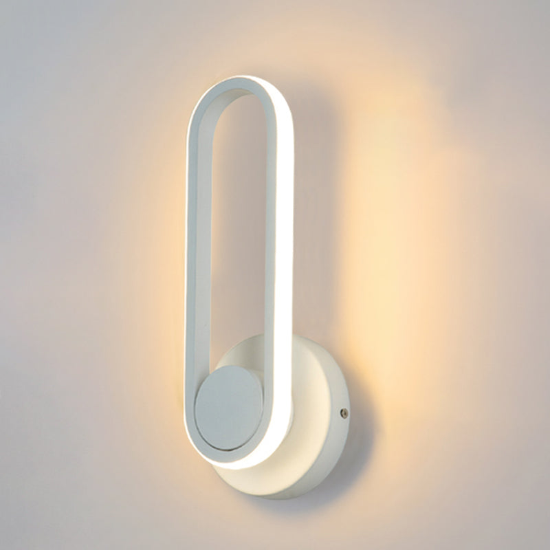 Lámpara de pared rotativa LED oblonga en moderna luz de pared de aluminio de estilo conciso con sombra acrílica