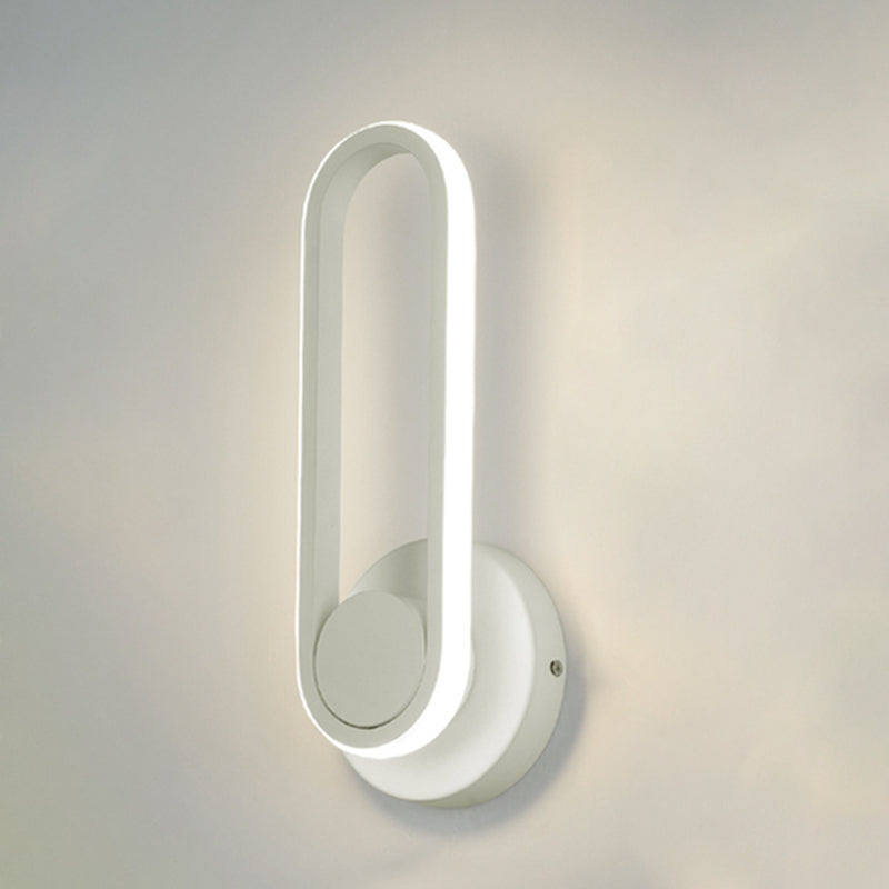Lámpara de pared rotativa LED oblonga en moderna luz de pared de aluminio de estilo conciso con sombra acrílica
