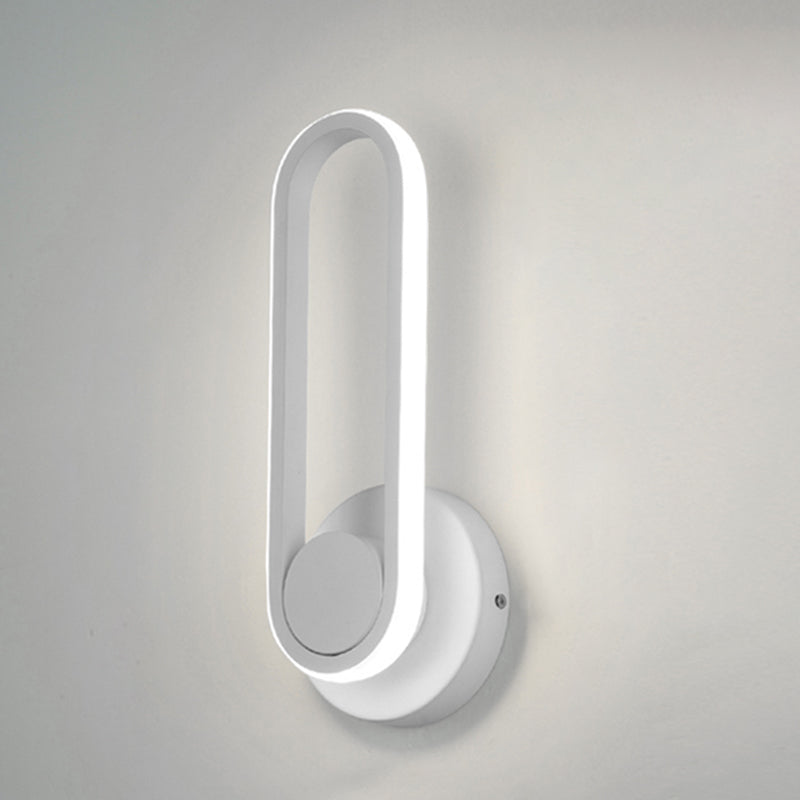 Lámpara de pared rotativa LED oblonga en moderna luz de pared de aluminio de estilo conciso con sombra acrílica