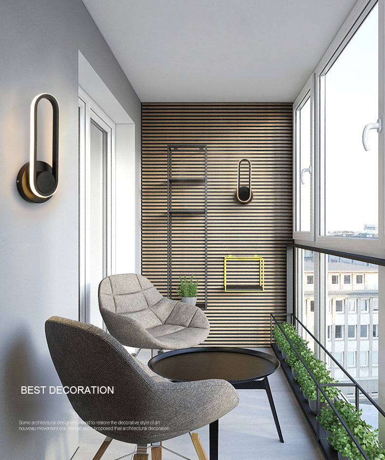 Lámpara de pared rotativa LED oblonga en moderna luz de pared de aluminio de estilo conciso con sombra acrílica