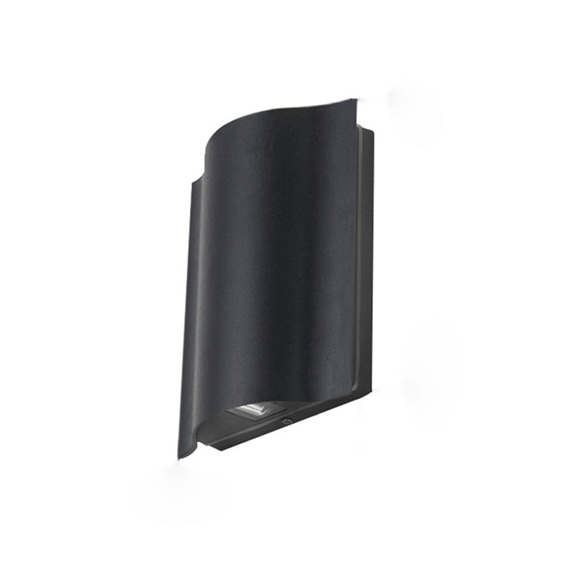 Black Rectangular LED Outdoor Wall Lamp in Modern Creative Style Aluminium Waterproof Wall Light