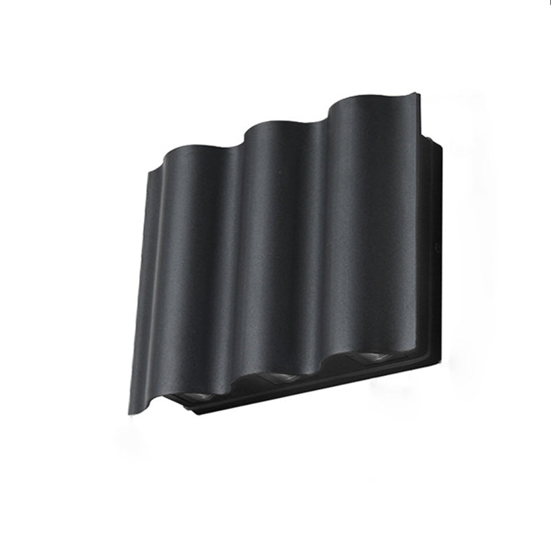 Black Rectangular LED Outdoor Wall Lamp in Modern Creative Style Aluminium Waterproof Wall Light
