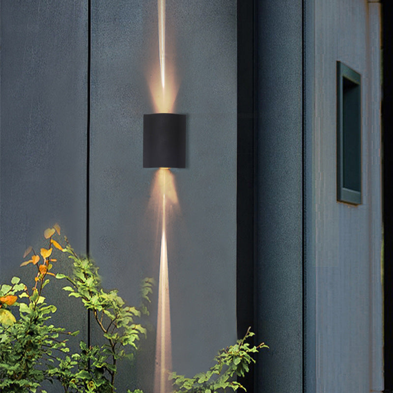 Black Rectangular LED Outdoor Wall Lamp in Modern Creative Style Aluminium Waterproof Wall Light