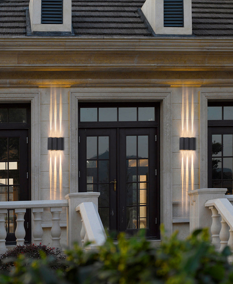 Black Rectangular LED Outdoor Wall Lamp in Modern Creative Style Aluminium Waterproof Wall Light