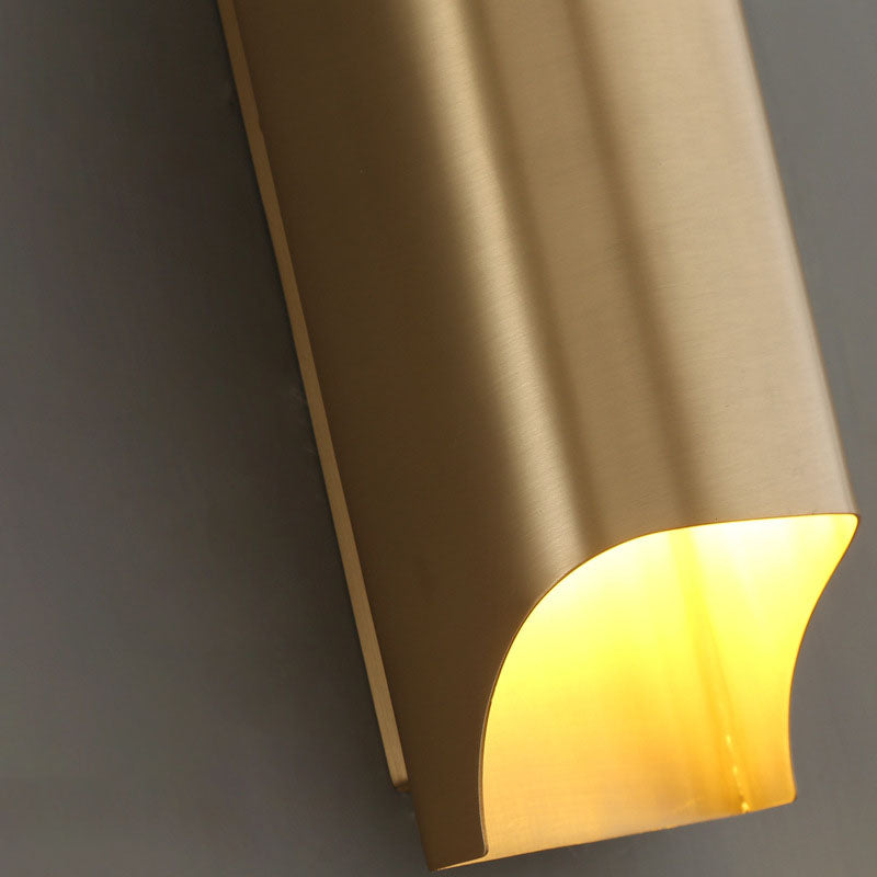 Gold Contemporary Metal Wall Lighting 1-Light Squared Sconce Light for Bedroom