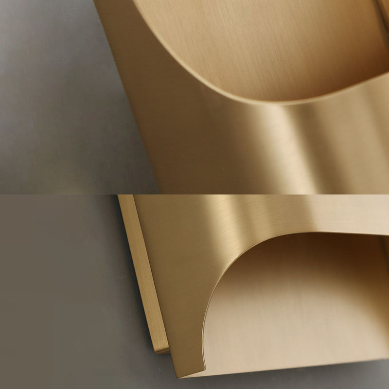 Gold Contemporary Metal Wall Lighting 1-Light Squared Sconce Light for Bedroom