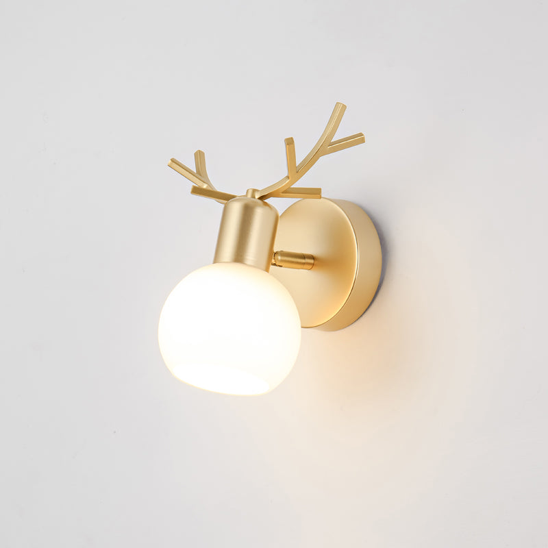 Contemporary Metal Globe Wall Sconce 1-Light Wall Mounted Light for Bathroom