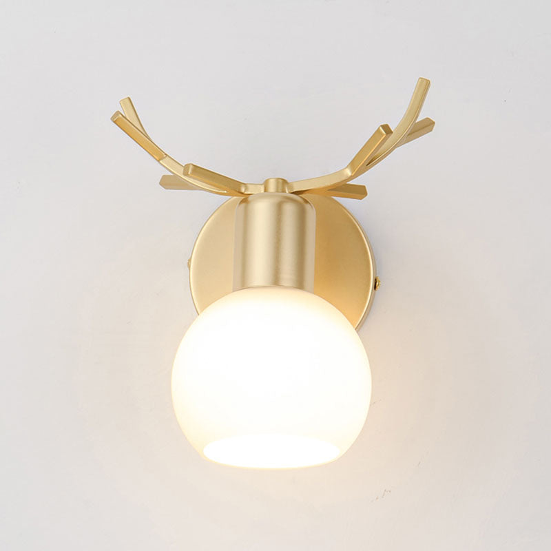 Contemporary Metal Globe Wall Sconce 1-Light Wall Mounted Light for Bathroom