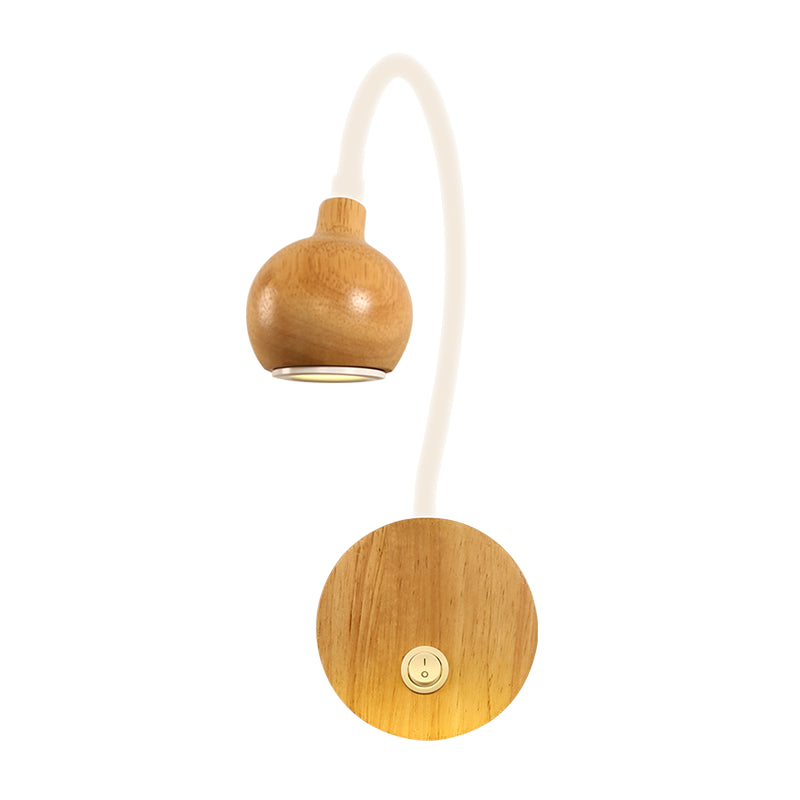 Holz moderne 1-Licht-Wandleuchte bewaffnetes Lesung Lampe für Schlafzimmer