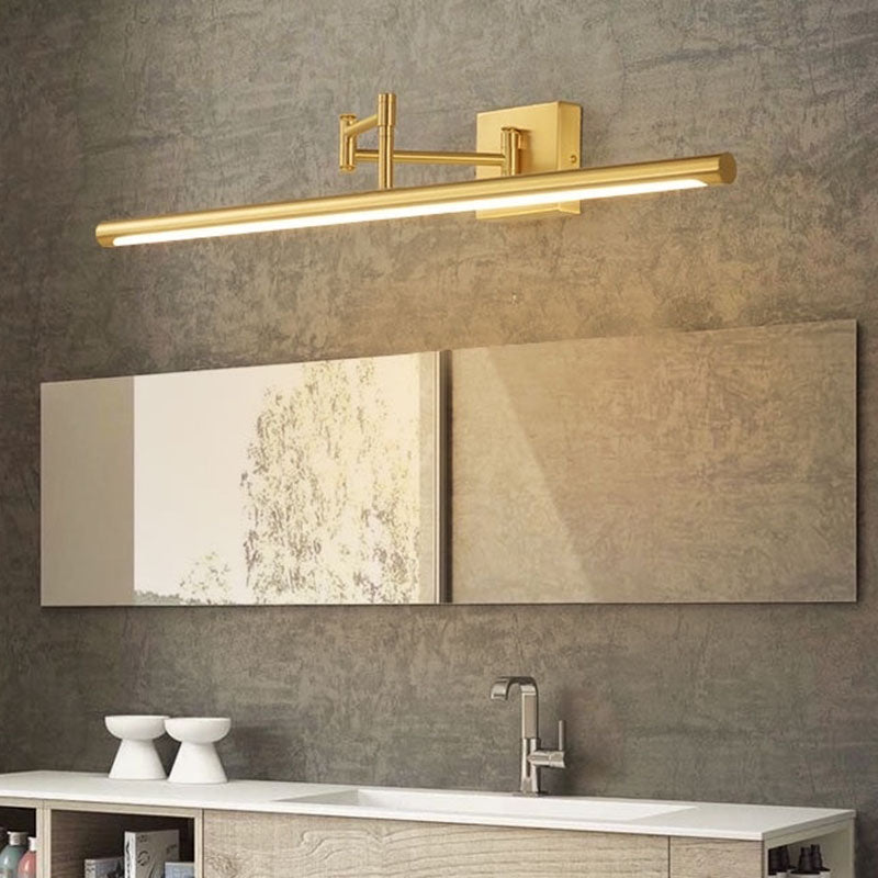 Linear Metal 1-Light Vanity Wall Sconce Contemporary Wall Mounted Lamp for Bathroom