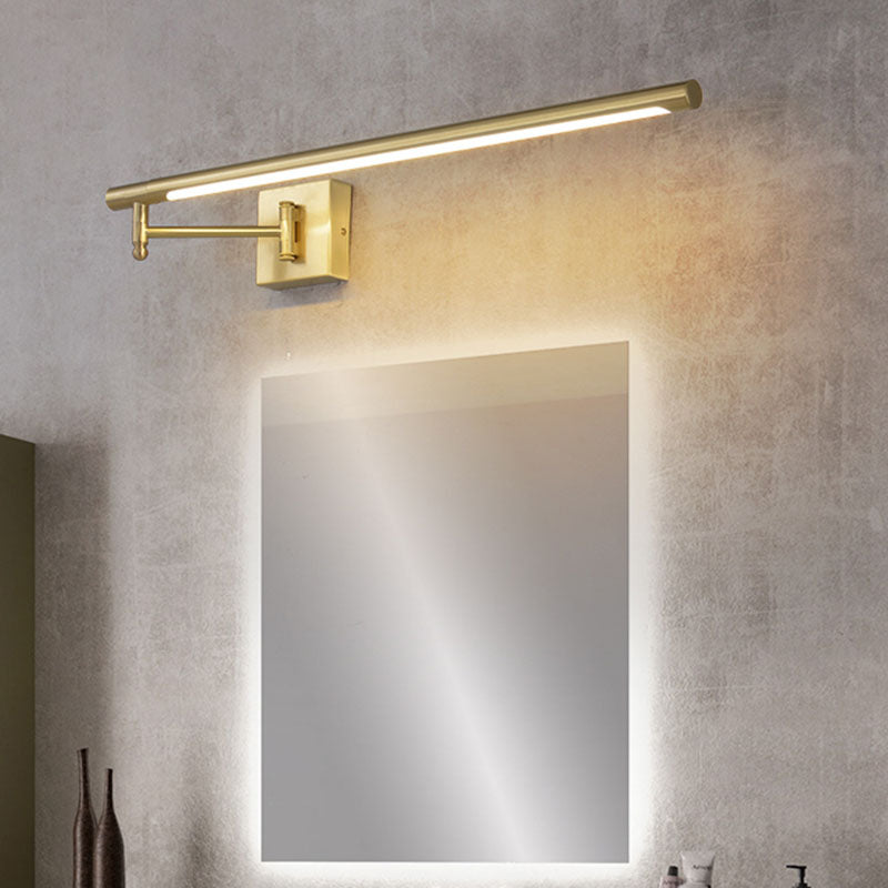 Linear Metal 1-Light Vanity Wall Sconce Contemporary Wall Mounted Lamp for Bathroom