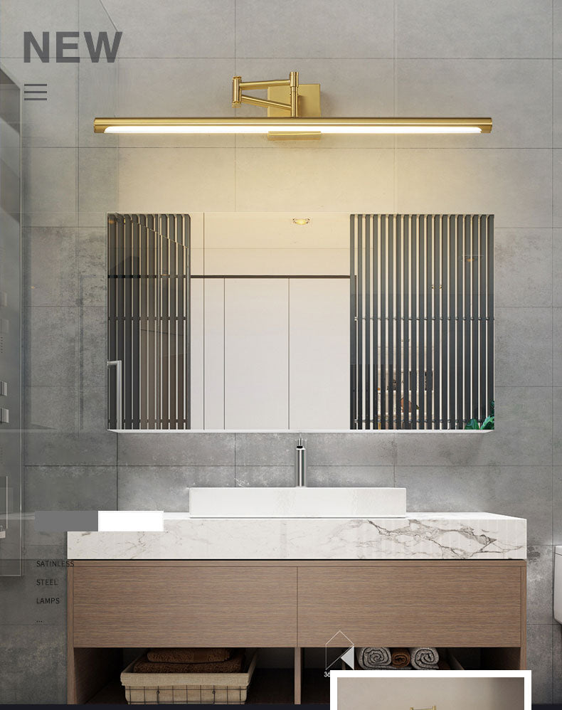 Linear Metal 1-Light Vanity Wall Sconce Contemporary Wall Mounted Lamp for Bathroom