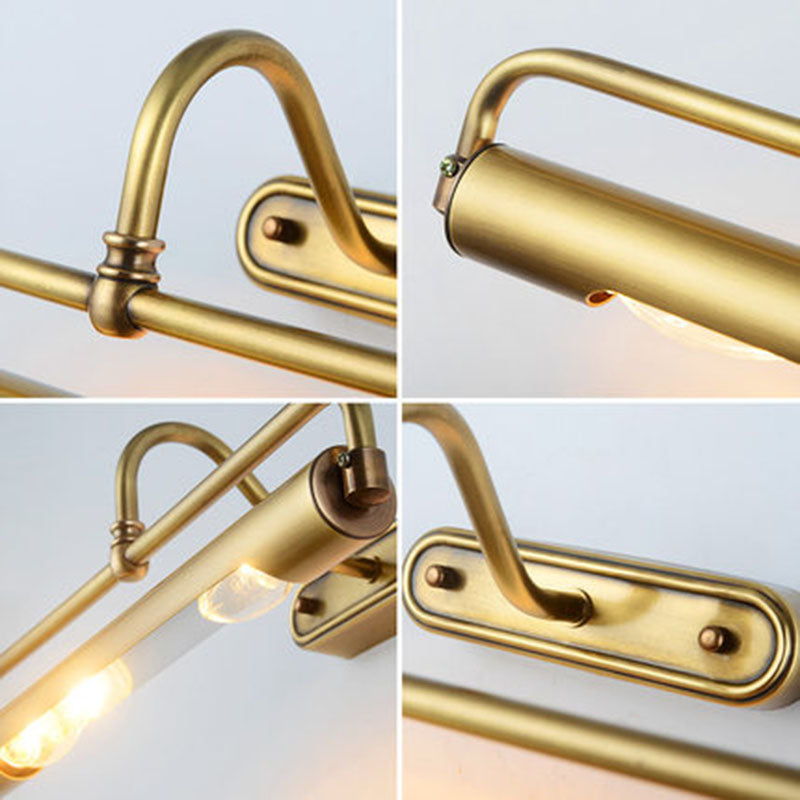 Gold Metal Wall Mount Lamp Contemporary Vanity Wall Light Sconces for Bathroom