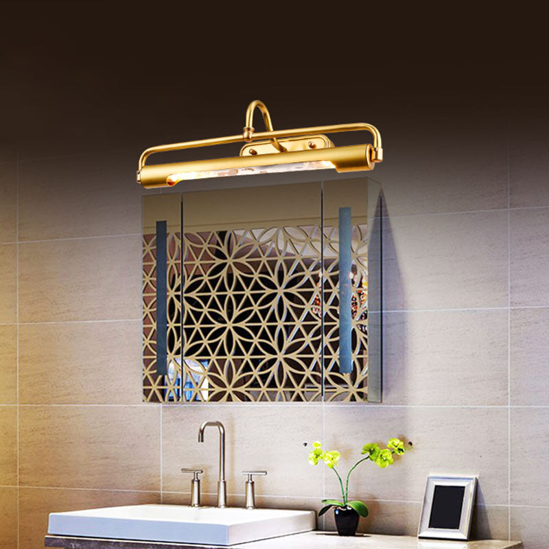 Gold Metal Wall Mount Lamp Contemporary Vanity Wall Light Sconces for Bathroom