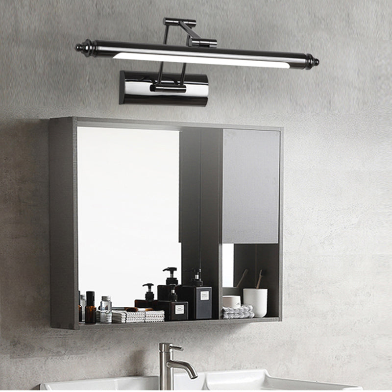 Black Traditional Style Sconce Light 1-Light Linear Wall Mounted Light for Bathroom