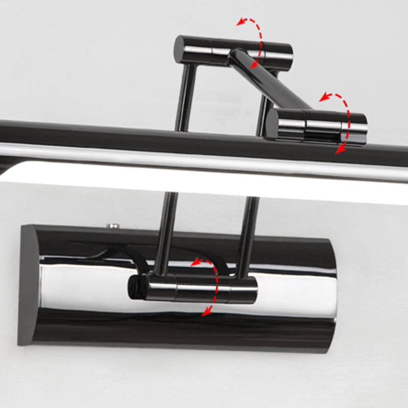 Black Traditional Style Sconce Light 1-Light Linear Wall Mounted Light for Bathroom